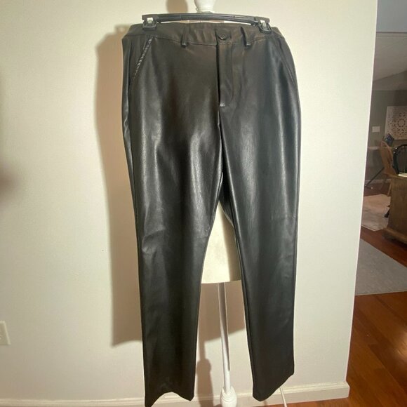 Ladies Black Joe Benbasset Faux Leather Fashion Pants - Medium - Picture 1 of 9